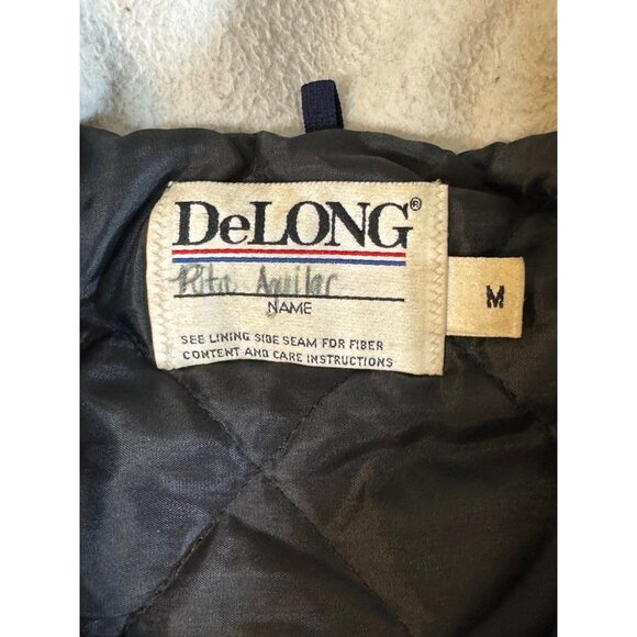 VTG Red Wool Letterman Jacket With HP and Dance Team Patches DeLONG Sz Small - Picture 7 of 16